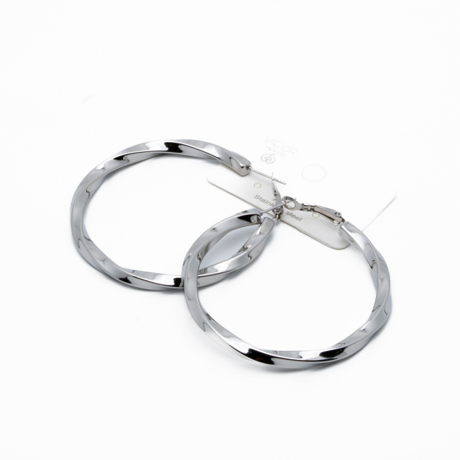 ARETES ZO14018E/60MM PLATEADO Acero Inxidable F59