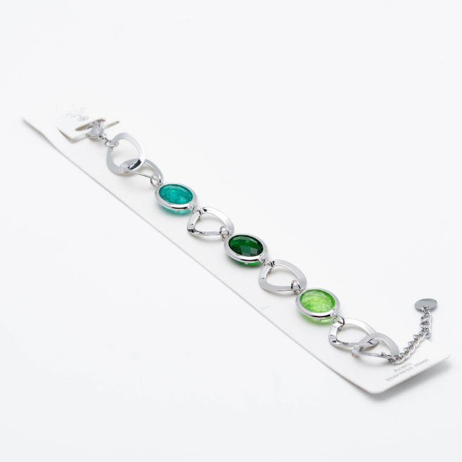 PULSERA ZO13940B PLATEADO VERDE Acero Inoxidable 2B310