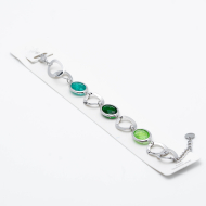 PULSERA ZO13940B PLATEADO VERDE Acero Inoxidable 2B310