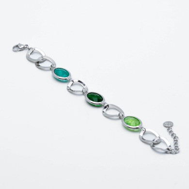 PULSERA ZO13940B PLATEADO VERDE Acero Inoxidable 2B310