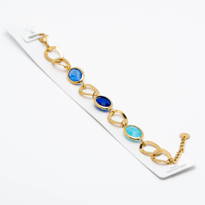 PULSERA ZO13940B DORADO AZUL Acero Inoxidable 2B310