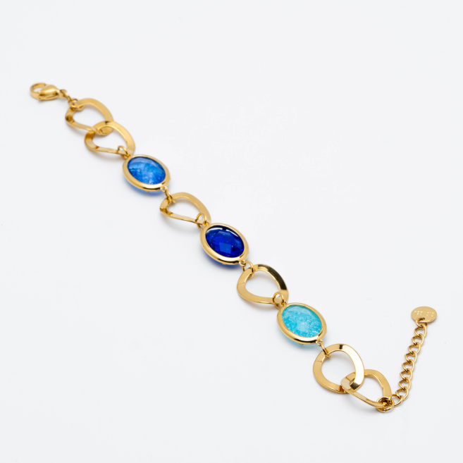 PULSERA ZO13940B DORADO AZUL Acero Inoxidable 2B310