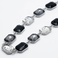 COLLAR ZO13850N PLATEADO NEGRO Acero Inoxidable E46