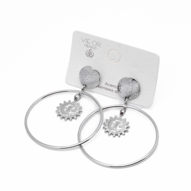 ARETES ZO14035E PLATEADO Acero Inxidable F210