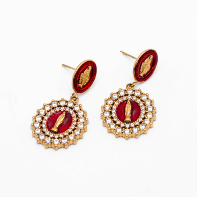 ARETES ZO13347E DORADO ROJO Acero Inoxidable G36