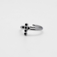 ANILLO ZO14953R PLATEADO NEGRO Acero Inxidable A42