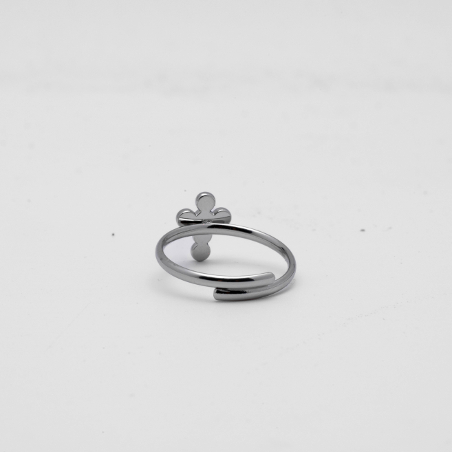 ANILLO ZO14953R PLATEADO NEGRO Acero Inxidable A42
