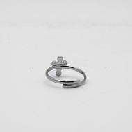 ANILLO ZO14953R PLATEADO NEGRO Acero Inxidable A42