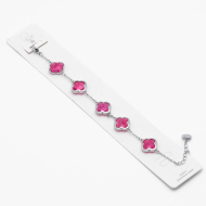 PULSERA ZO13946B PLATEADO FUXIA Acero Inxidable 2B59