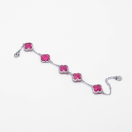 PULSERA ZO13946B PLATEADO FUXIA Acero Inxidable 2B59