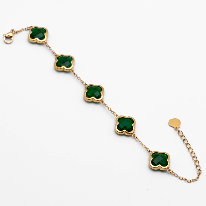 PULSERA ZO13946B DORADO VERDE Acero Inxidable 2B59