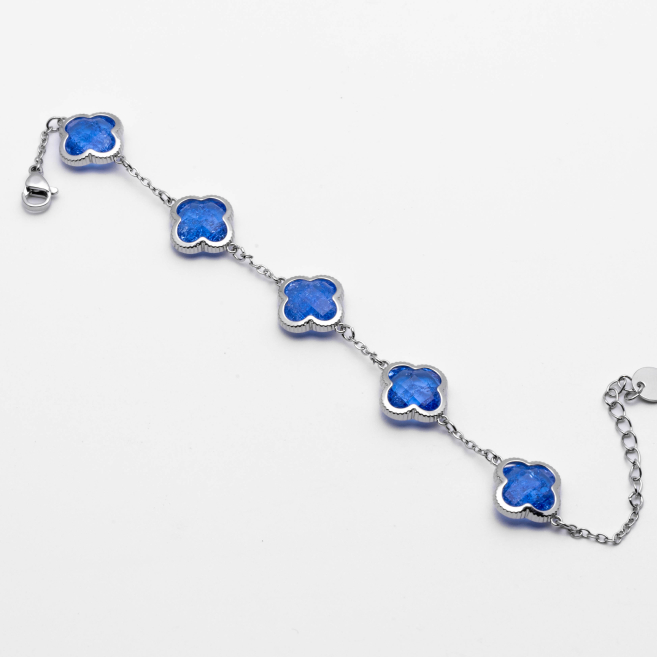 PULSERA ZO13946B PLATEADO AZUL Acero Inxidable 2B59