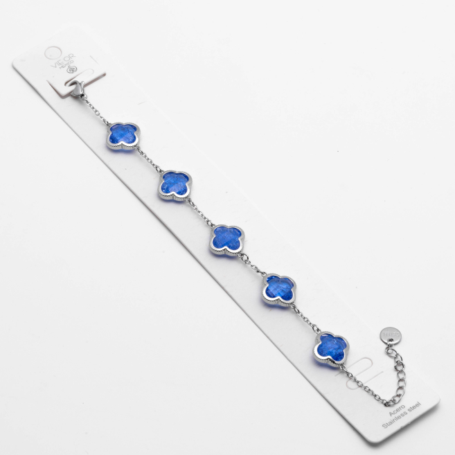 PULSERA ZO13946B PLATEADO AZUL Acero Inxidable 2B59