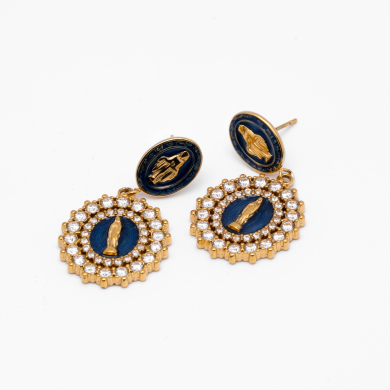 ARETES ZO13347E DORADO AZUL Acero Inoxidable G36