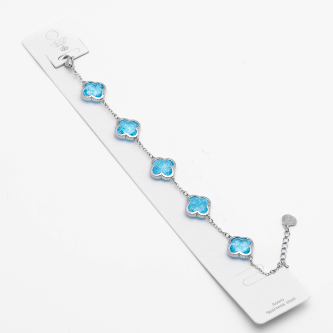 PULSERA ZO13946B PLATEADO AZUL Acero Inxidable 2B59