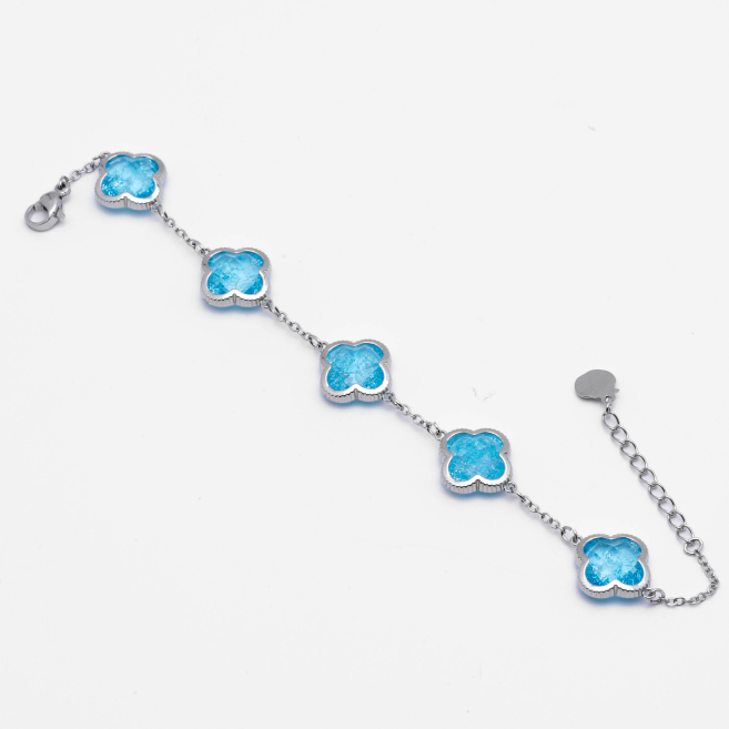 PULSERA ZO13946B PLATEADO AZUL Acero Inxidable 2B59