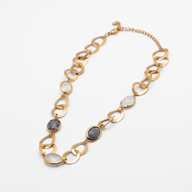 COLLAR ZO13941N DORADO BLANCO Acero Inxidable 2D58