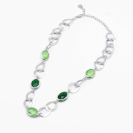 COLLAR ZO13941N PLATEADO VERDE Acero Inxidable 2D58