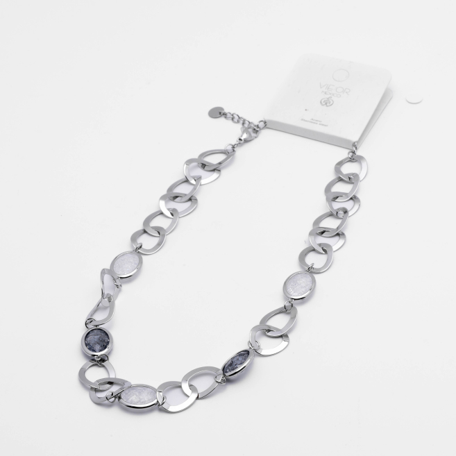 COLLAR ZO13941N PLATEADO BLANCO Acero Inxidable 2D58