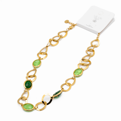 COLLAR ZO13941N DORADO VERDE Acero Inxidable 2D58