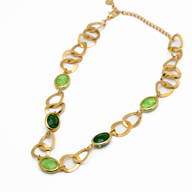 COLLAR ZO13941N DORADO VERDE Acero Inxidable 2D58