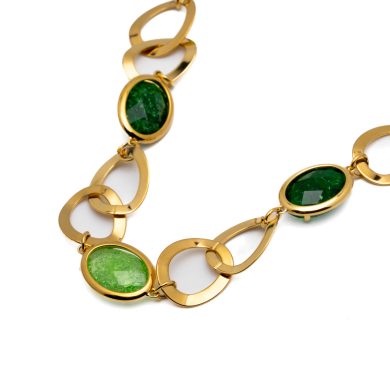 COLLAR ZO13941N DORADO VERDE Acero Inxidable 2D58