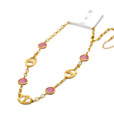 COLLAR ZO13489N DORADO FUCIA Acero Inoxidable E59