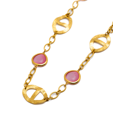 COLLAR ZO13489N DORADO FUCIA Acero Inoxidable E59