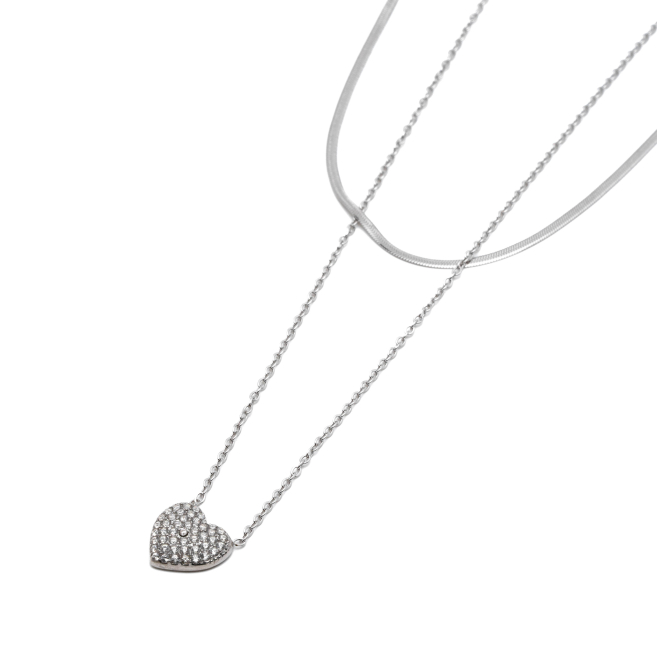 COLLAR ZO13392N PLATEADO Acero Inxidable 2D37