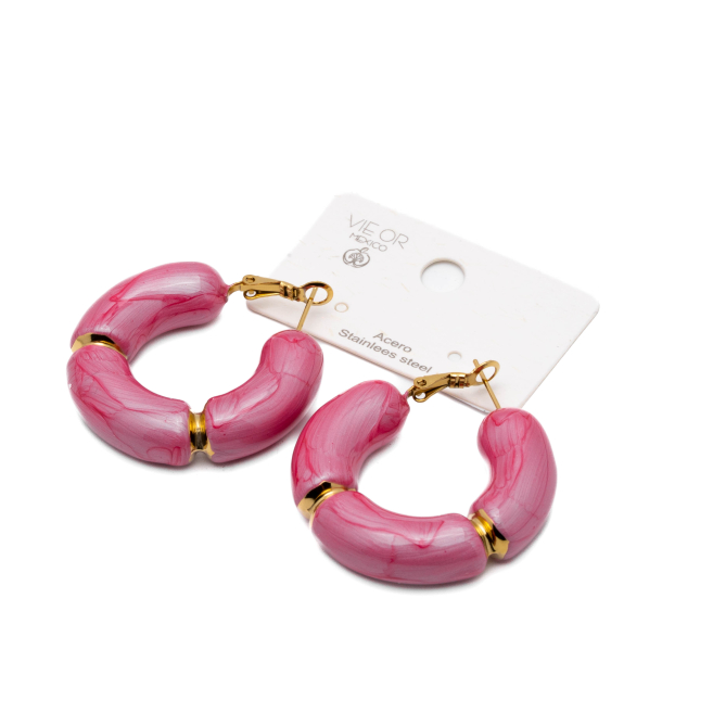 ARETES ZO13247E DORADO FUCIA Acero Inoxidable F55