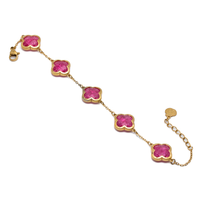 PULSERA ZO13946B DORADO FUXIA Acero Inxidable 2B59