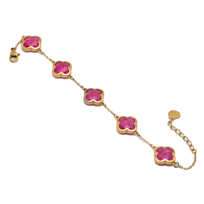 PULSERA ZO13946B DORADO FUXIA Acero Inxidable 2B59