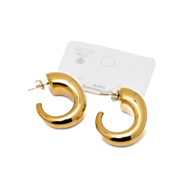 ARETES ZO14482E/27*33MM DORADO Acero Inxidable F310