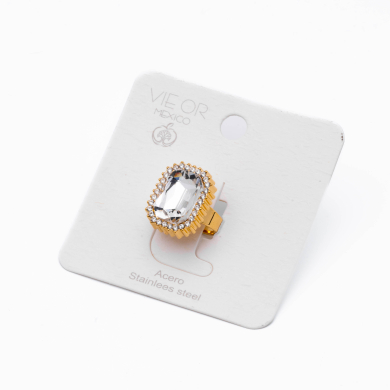 ANILLO ZO14074R DORADO BLANCO Acero Inoxidable A13