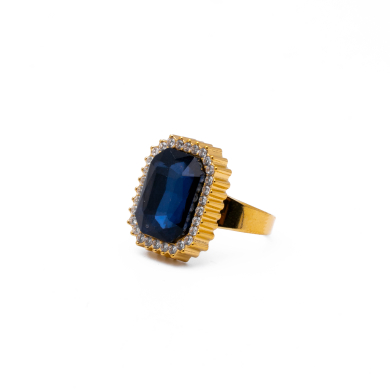 ANILLO ZO14074R DORADO AZUL Acero Inoxidable A13