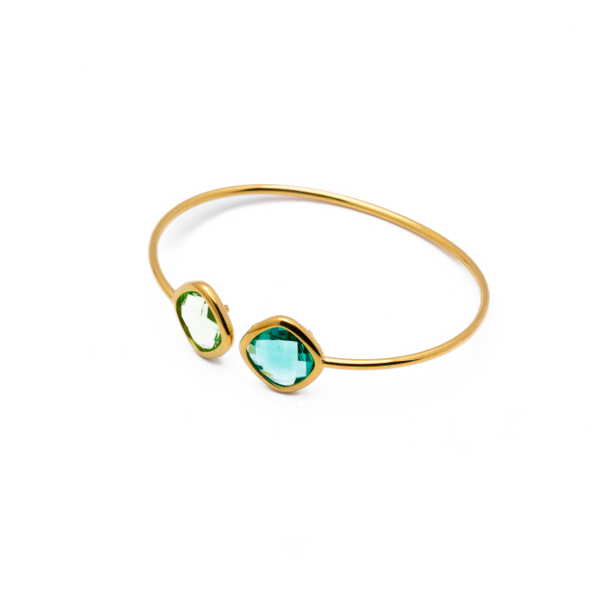 BRAZALETE ZO14493B DORADO VERDE Acero Inxidable 2C22