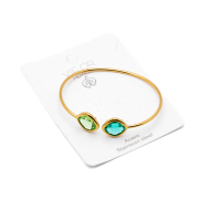 BRAZALETE ZO14493B DORADO VERDE Acero Inxidable 2C22