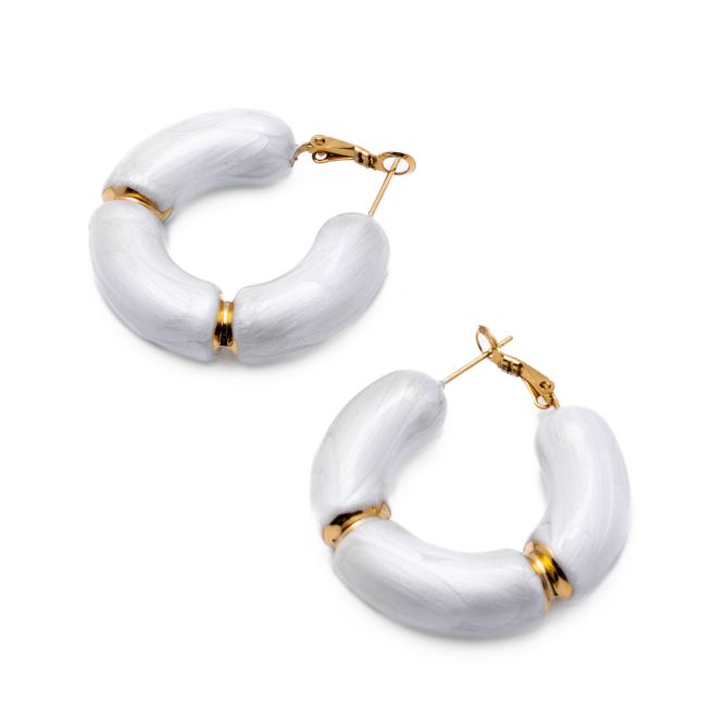 ARETES ZO13247E DORADO BLANCO Acero Inoxidable F55