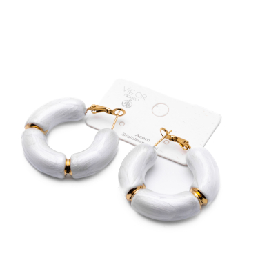 ARETES ZO13247E DORADO BLANCO Acero Inoxidable F55
