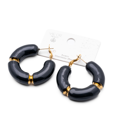 ARETES ZO13247E DORADO NRGRO Acero Inoxidable F55