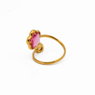 ANILLO ZO14521R/10MM DORADO FUXIA Acero Inxidable A29