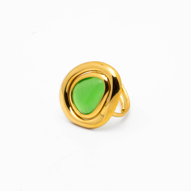 ANILLO ZO13021R DORADO VERDE Acero Inxidable A29