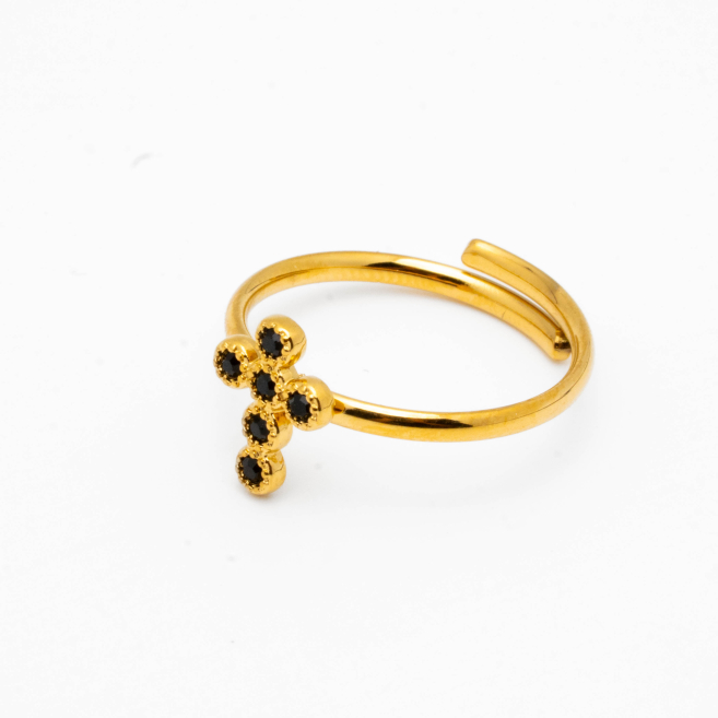 ANILLO ZO14953R DORADO NEGRO Acero Inxidable A42