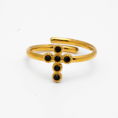 ANILLO ZO14953R DORADO NEGRO Acero Inxidable A42