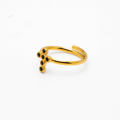 ANILLO ZO14953R DORADO NEGRO Acero Inxidable A42