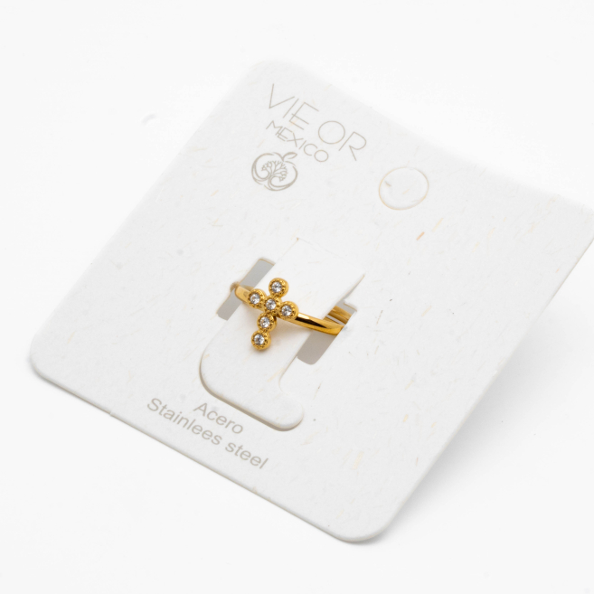 ANILLO ZO14953R DORADO BLANCO Acero Inxidable A42