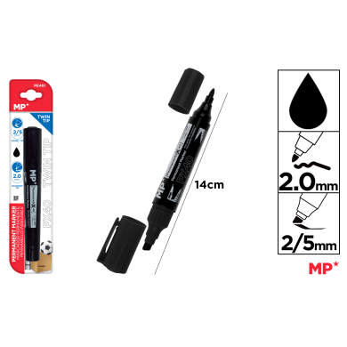 MARCADOR PERMANENTE DOBLE PUNTA NEGRO - F31