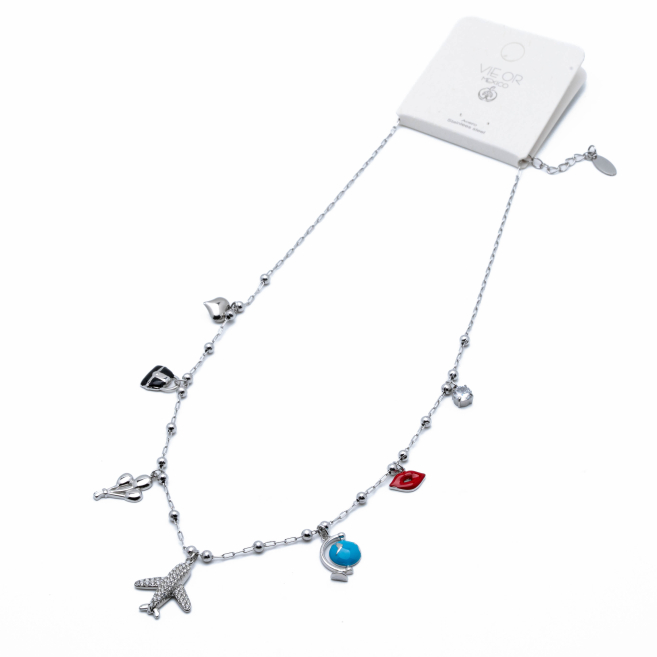 COLLAR ZO13358N PLATEADO Acero Inxidable 2D410