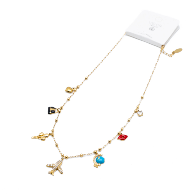 COLLAR ZO13358N DORADO Acero Inxidable 2D410