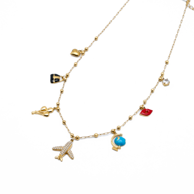 COLLAR ZO13358N DORADO Acero Inxidable 2D410